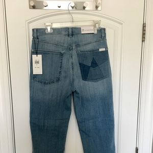 High Waist Cropped Straight with “A” Back Pocket